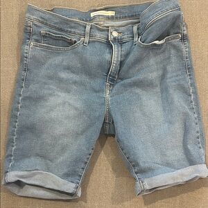 Levi's Medium Blue Shaping Bermuda Shorts